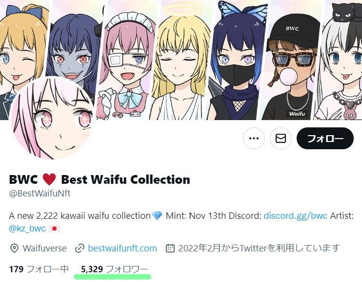 Best Waifu Collection ツイッターのアカウント