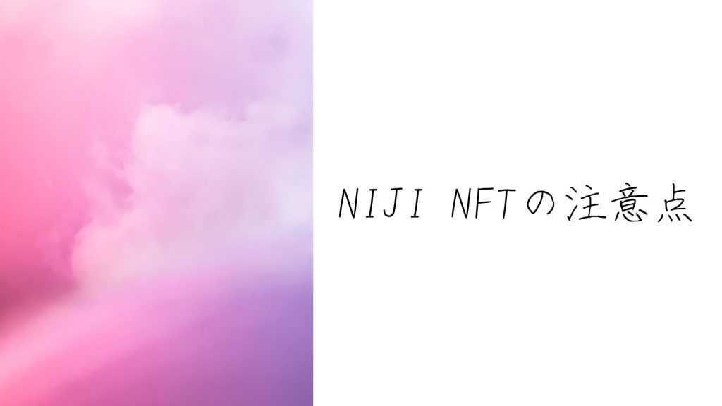 NIJI NFT（虹）の注意点4つ